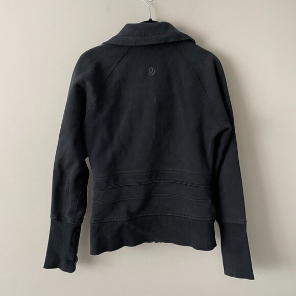 Lululemon Thumbhole Full Zip Sweater Jacket Black Womens 6 - Picture 7 of 7